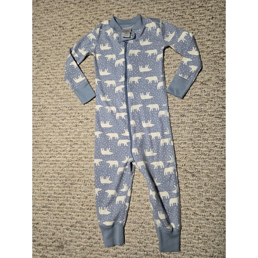 Hanna Andersson Zip Sleeper long Sleeve Polar Bear Unisex Blue 18-24 months